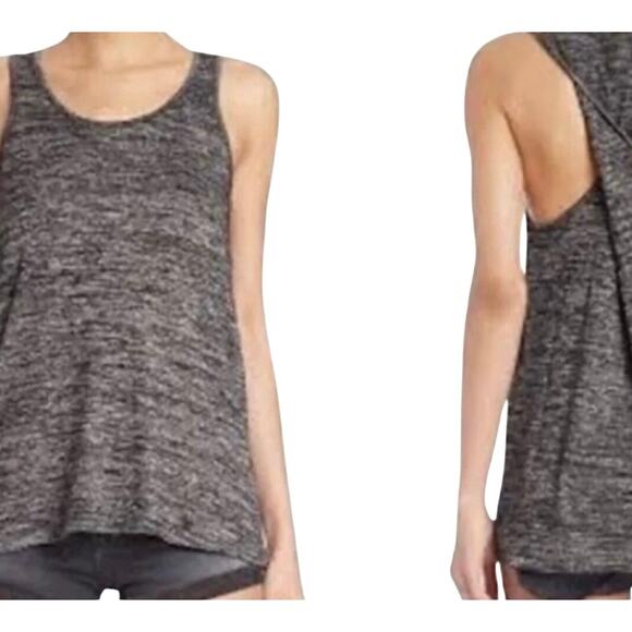 Rag and Bone Back Twist Black Heather Tank Top Sz Small New style W262C016A - Picture 1 of 8